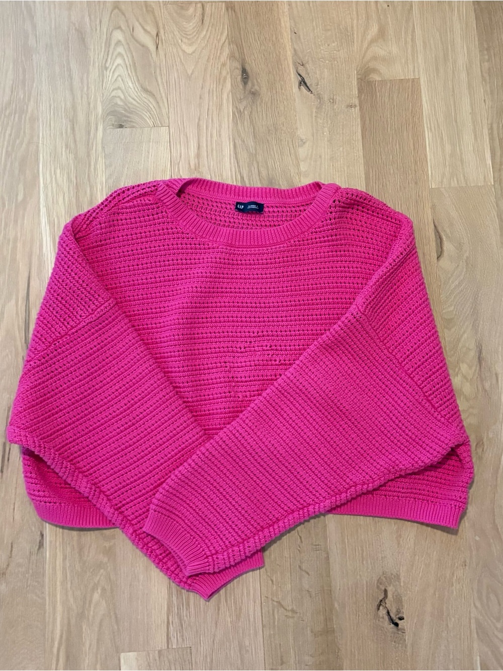 GAP Crochet Crewneck Sweater - Pink